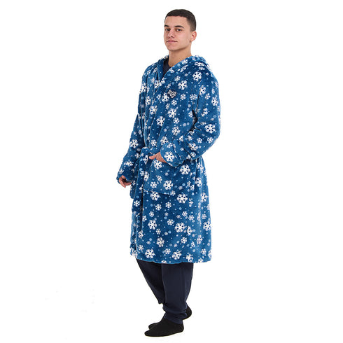 Snuggs Blanket Robe Petroleum Snowflakes